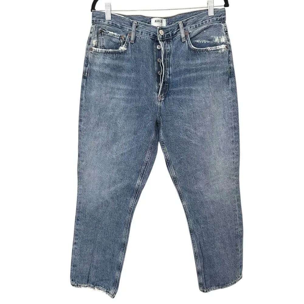 AGOLDE‎ Riley High Rise Straight Denim Frequency Sz 30